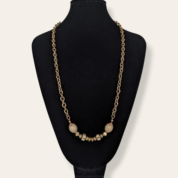 (2/$20) Dyed Bone Beaded Chain Necklace - Picture 1 of 5